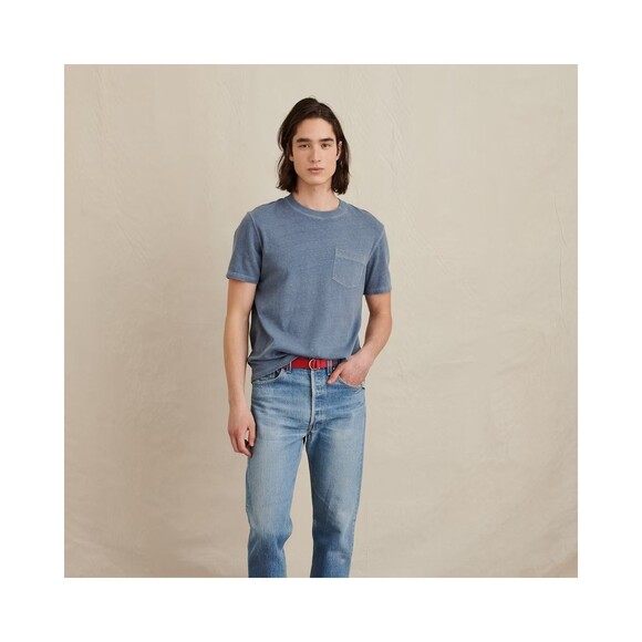 Alex Mill Shirt Mens Vintage Pocket Tee XXL Blue Short Sleeve Cotton Blend - Picture 1 of 6